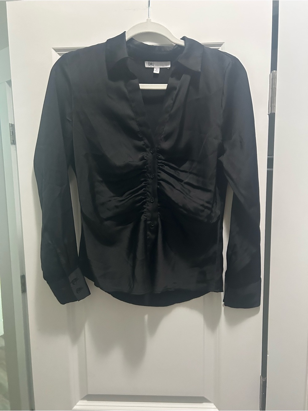 DR2 Sleek Black Button Down Shirt - Women's